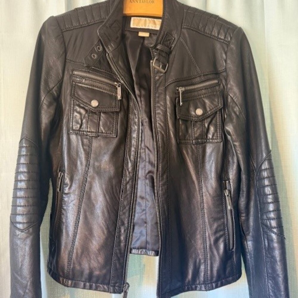 MICHAEL Kors Leather Moto Jacket